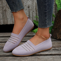 Women's Mesh Slip On Soft Sole Walking Shoes Casual Flats