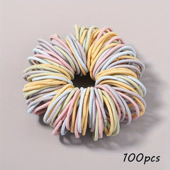 100pcs Elastic Hair Ties for Girls - Perfect Gift for Parties & Daily Life