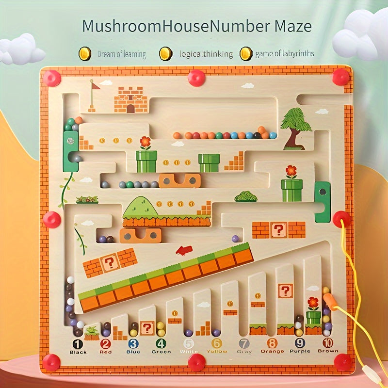 Magnetic Mushroom House Puzzle Sorting Board for Kids