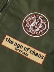 Embroidered Men's Slim Fit Sports Jacket Windproof Motorcycle Jacket
