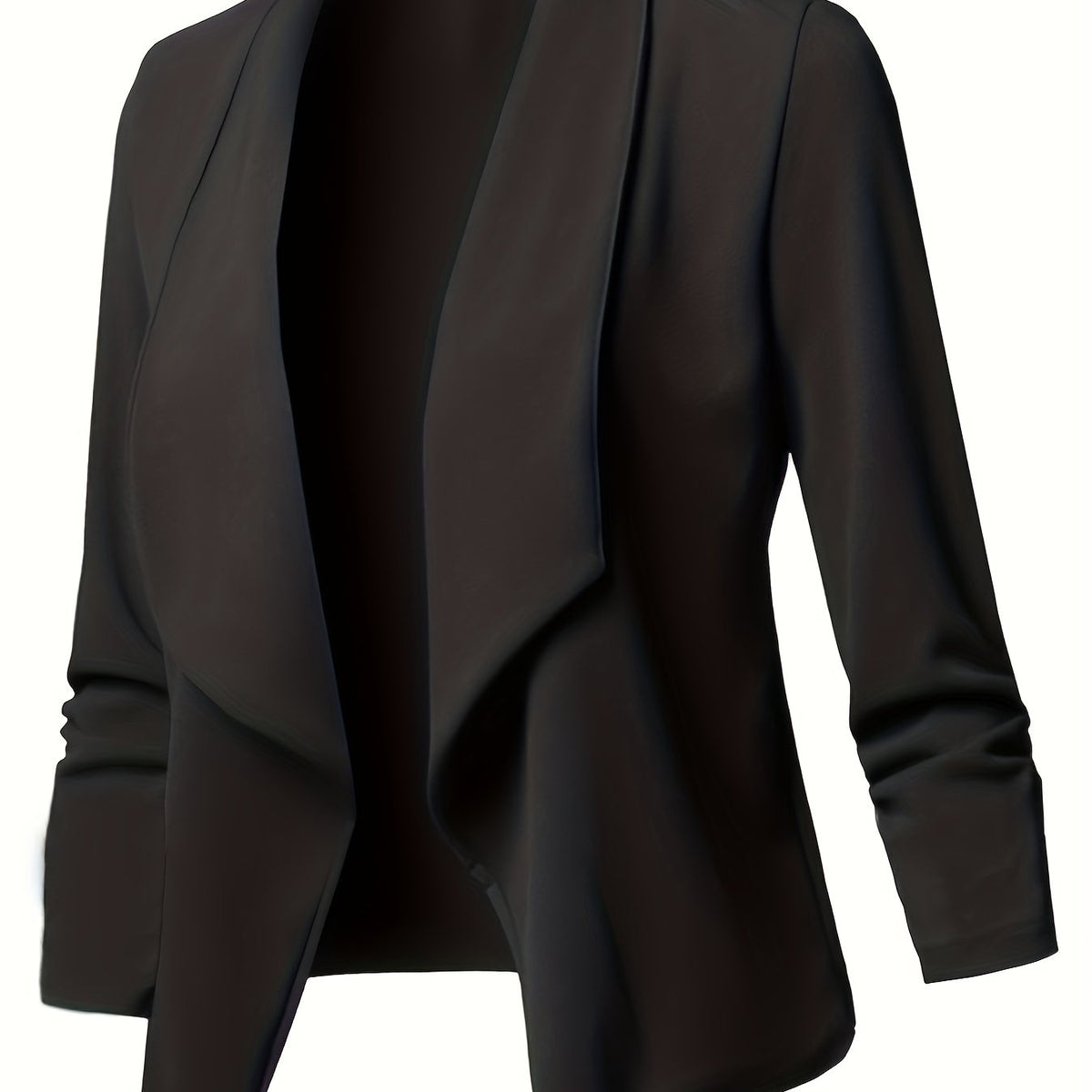  Solid Long Sleeve Lapel Collar Blazer