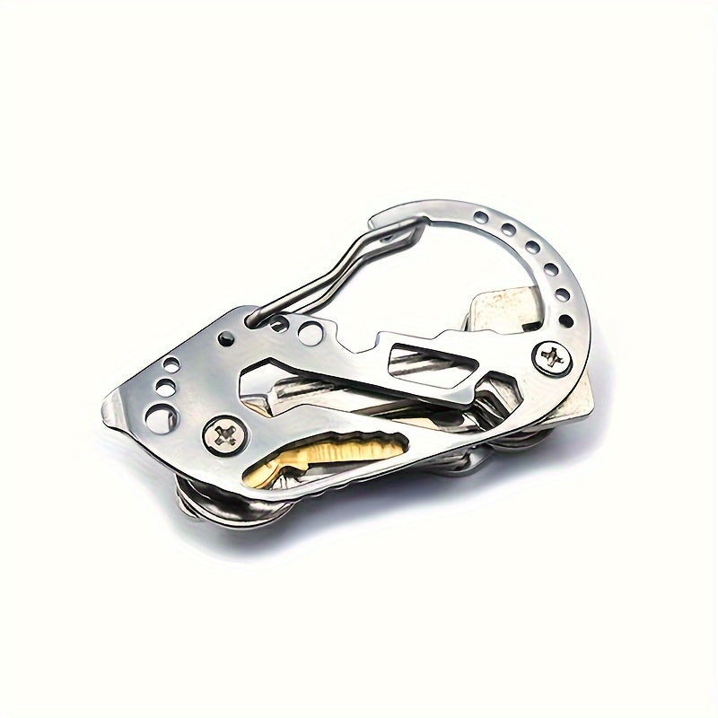 Stainless Steel Tool Keychain with Screwdriver Wrench