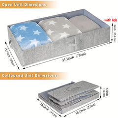 2pcs Foldable Quilt Storage Bag Under Bed Dustproof Clothes Storage