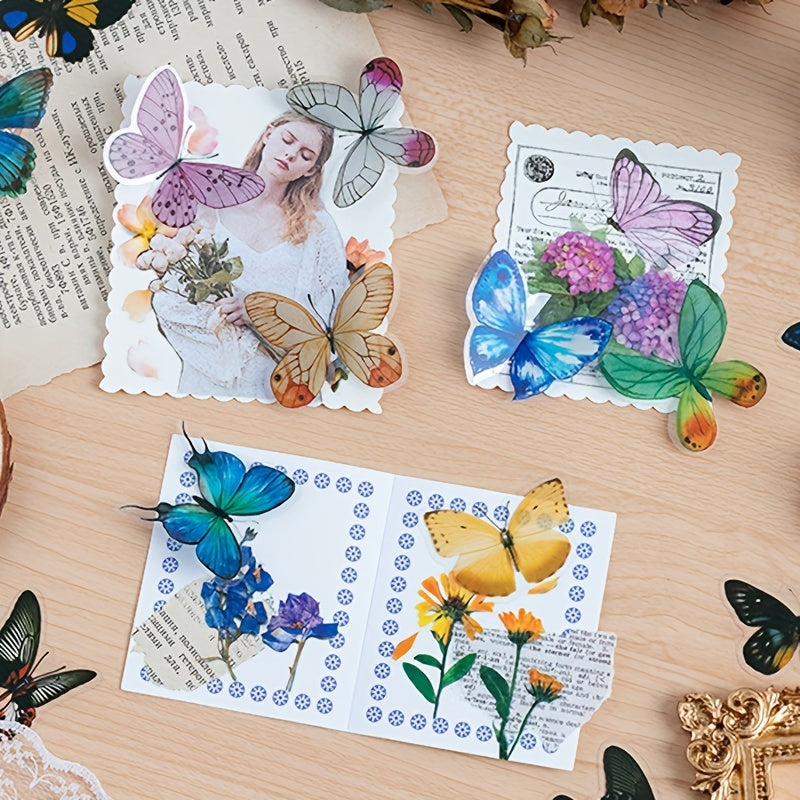 40 Butterfly Cartoon Stickers Pack for Water Cup Notebook Phone Decor