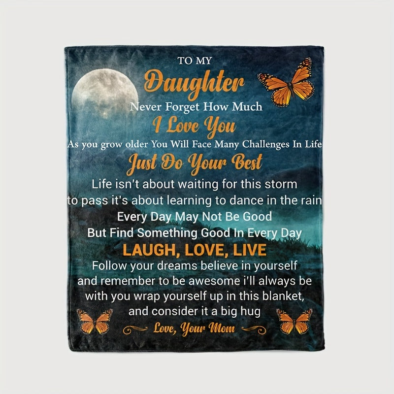 Butterfly Printed Gift Blanket From Mom To Daughter