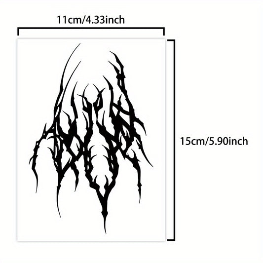 Dark Gothic Waterproof Temporary Tattoo Stickers for Arms Legs & Palms