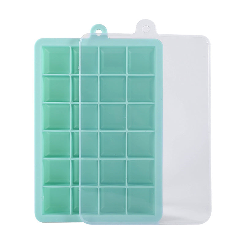 24 Grid Silicone Ice Tray with Cover for Large Ice Batches