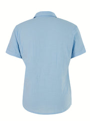 Men's Short Sleeve Casual Shirt with Chest Pockets for Summer