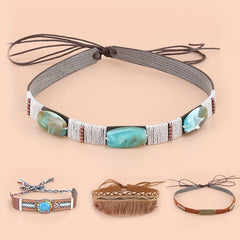 Boho Turquoise Tassel Hat Band Western Style Cowboy Cowgirl Hatband