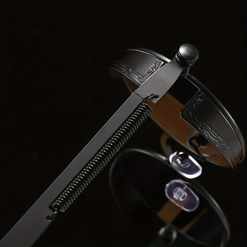 Y2K Steampunk Round Mirrored Sunglasses UV400