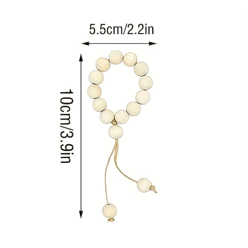 4pcs Wooden Beads Napkin Ring Double Thread Napkin Buckle