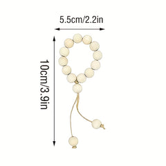 4pcs Wooden Beads Napkin Ring Double Thread Napkin Buckle