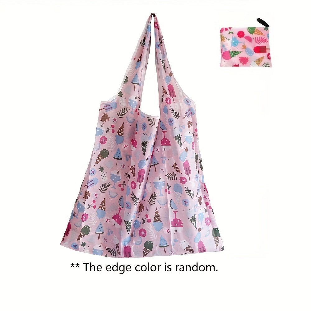 Large Capacity Polyester Foldable Shopping Bag Reusable Grocery Bag