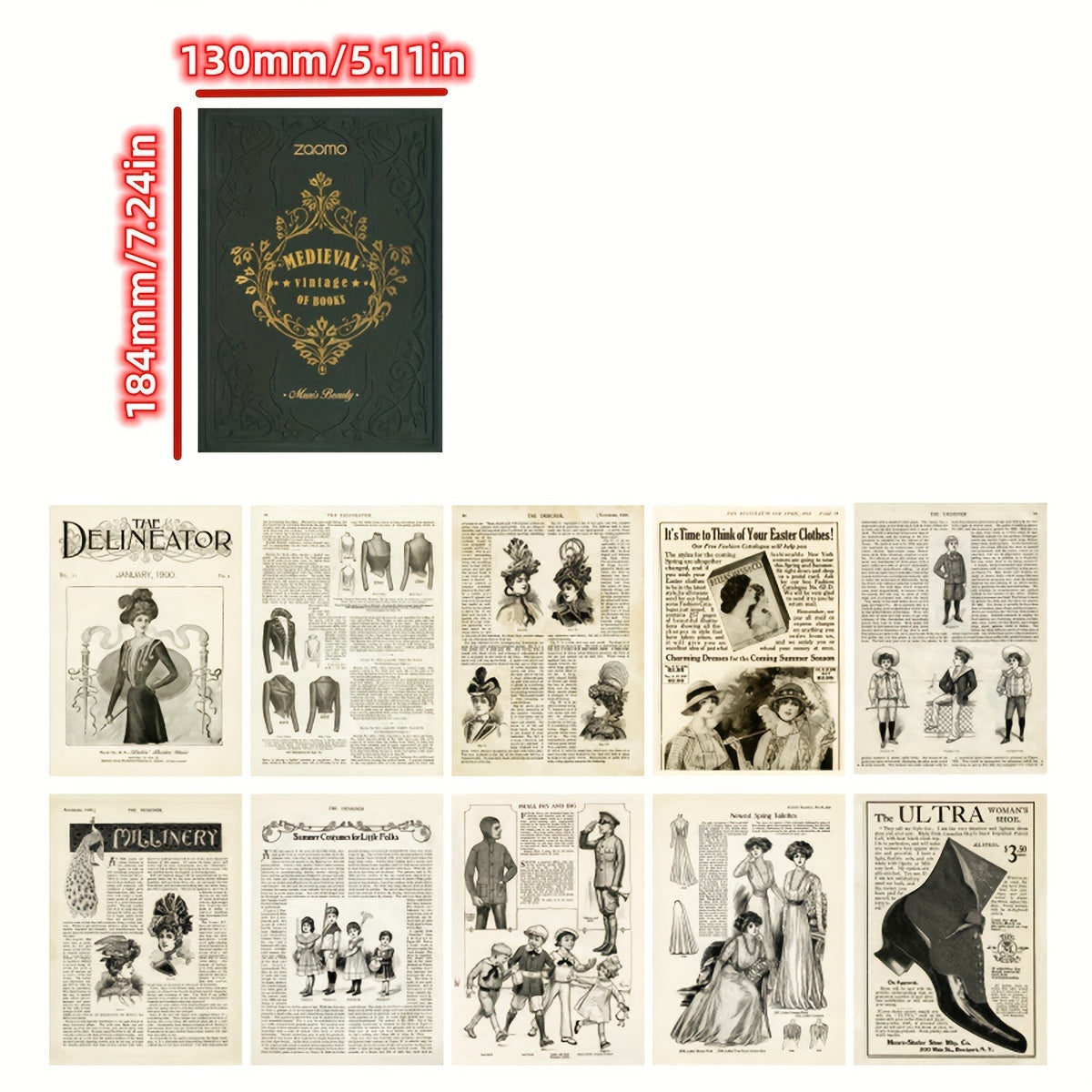 10pcs Retro American Newspaper DIY Decoration Paper Material