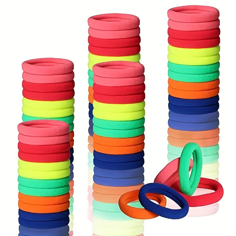 100pcs Colorful Seamless Rubber Band Hair Tie Hair Rope Hair Accessories