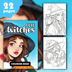 Witchies Coloring Book 29 Pages Deluxe Version for Adults