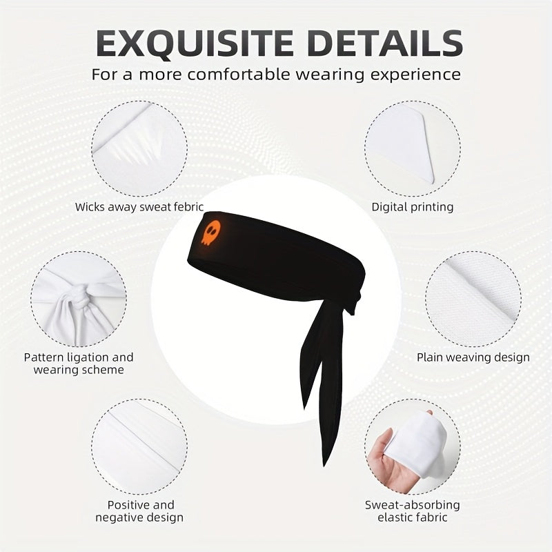 Geometric Pattern Athletic Headband, Polyester & Spandex Blend