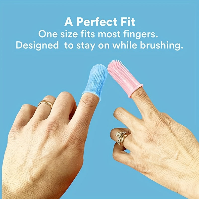 2pcs Dog Finger Toothbrush Soft Silicone Teeth Care Brush