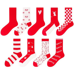 Novelty Funny Crew Socks Assorted Patterns Comfy Mid Tube Women's Stockings