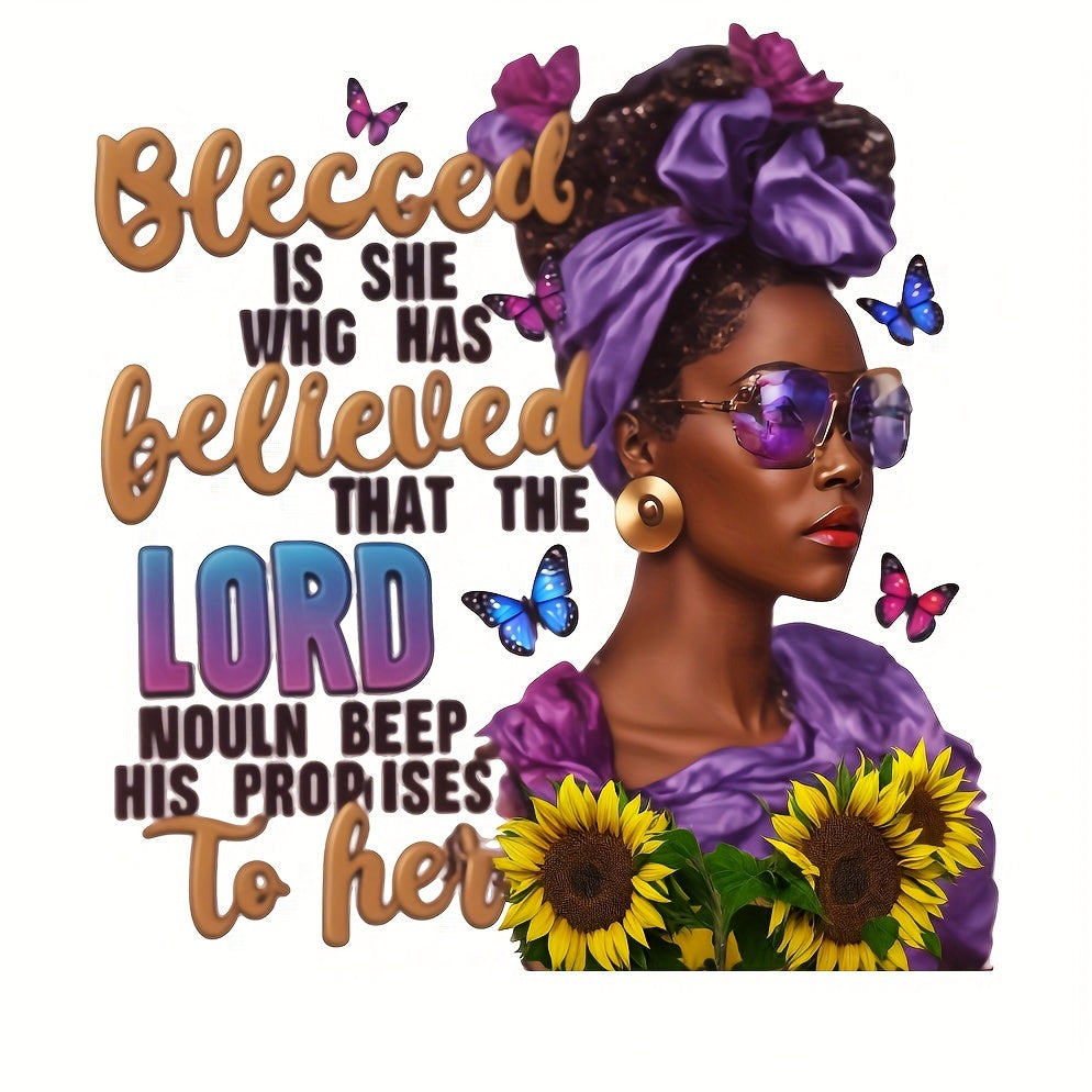 Sunflower Woman Iron On Patch Decal for T-Shirt Jeans Clothing Decoration