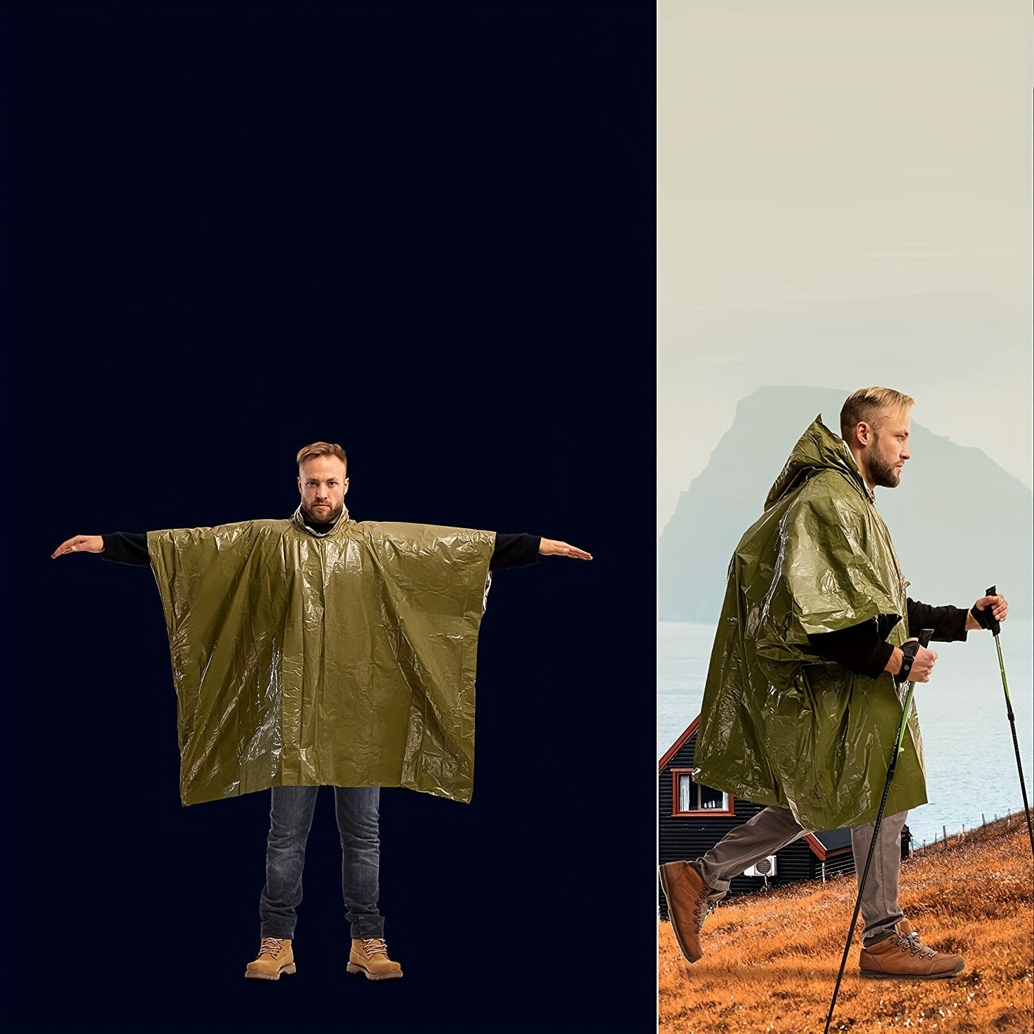 Emergency Rain Poncho Space Blanket