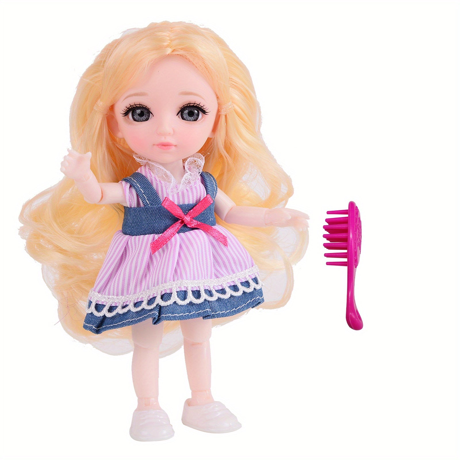 6 Inch Small Bjd Dolls High Eyes For Children's Clothing Pink Princess