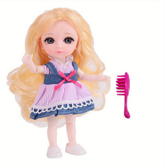 6 Inch Small Bjd Dolls High Eyes For Children's Clothing Pink Princess