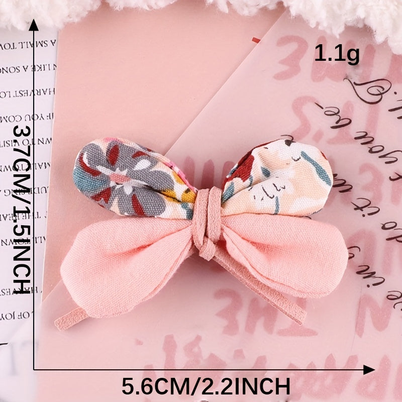 4pcs Plush Cloth Bow Hair Patches for Girls Clothing