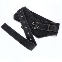 Denim Corset Belt Women's Wide Girdle Dress Skirt Decor