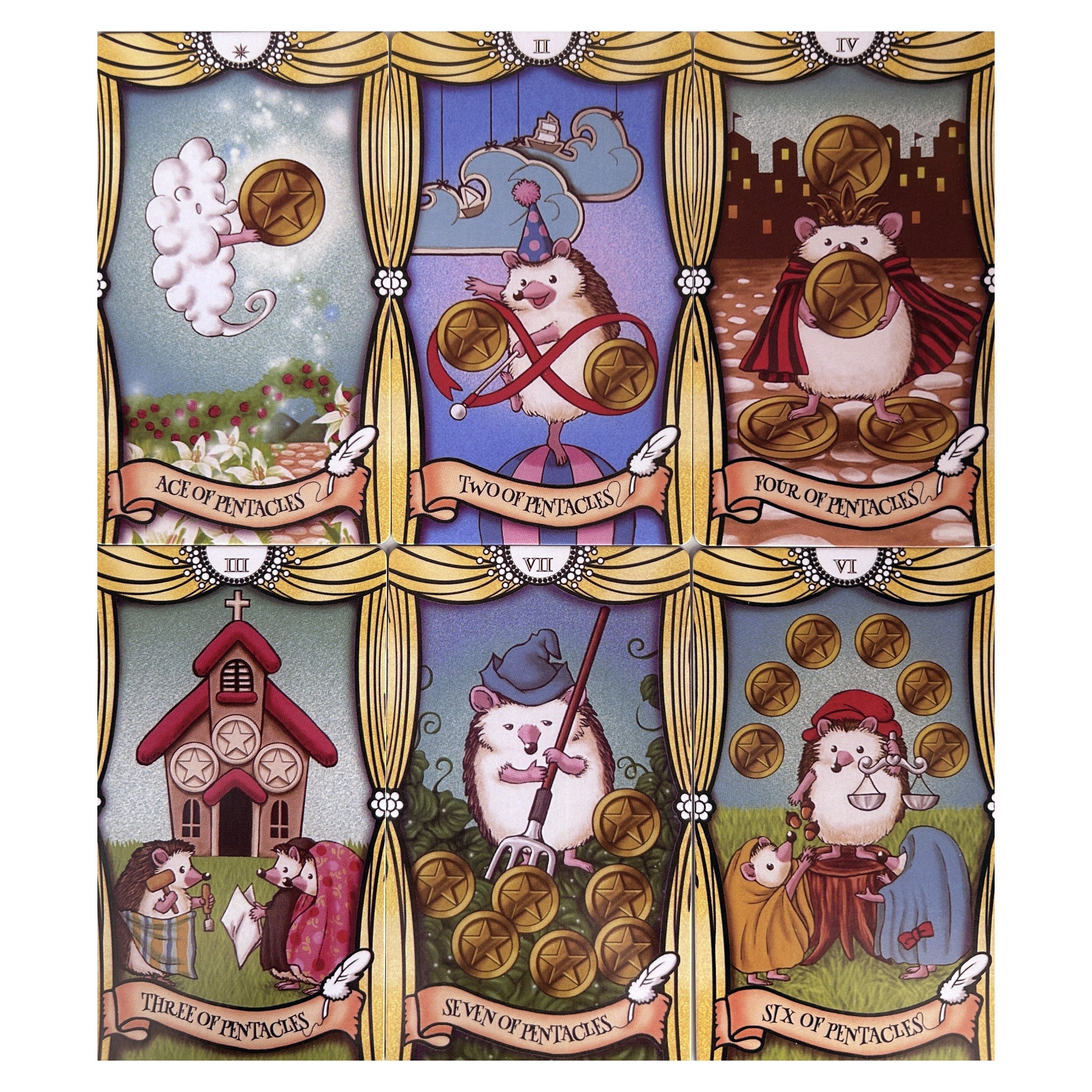 Hedgehog Tarot Cards & Guide for Family Outdoor Camping Activities