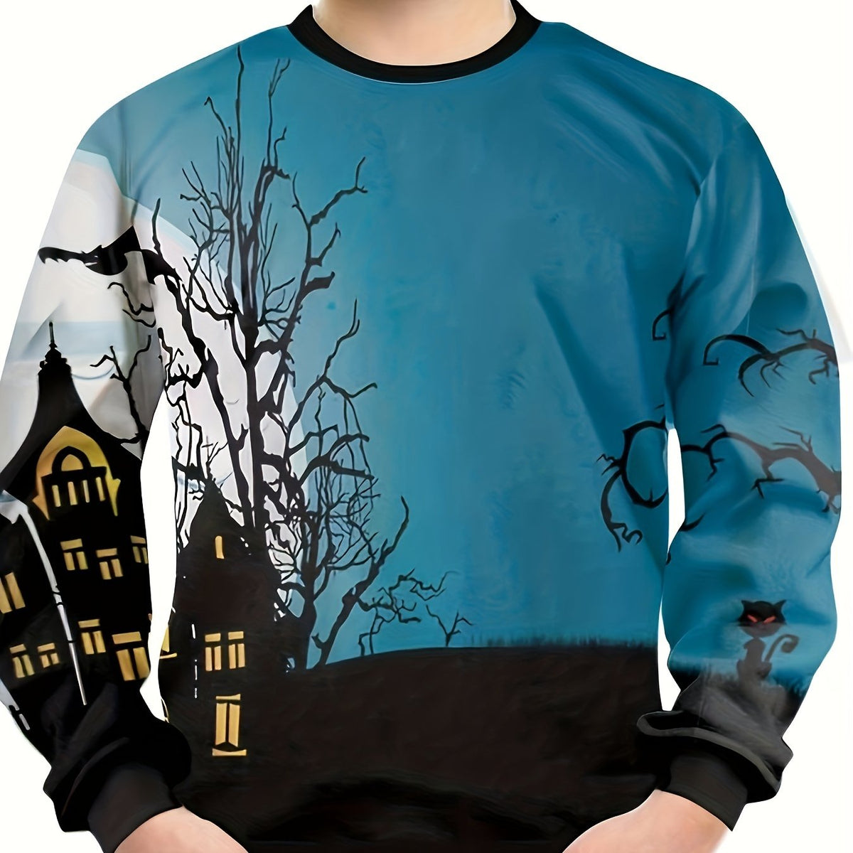 Halloween Castle Boy's Long Sleeve T-shirt