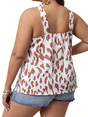  Leopard Print Halter Neck Tank Top