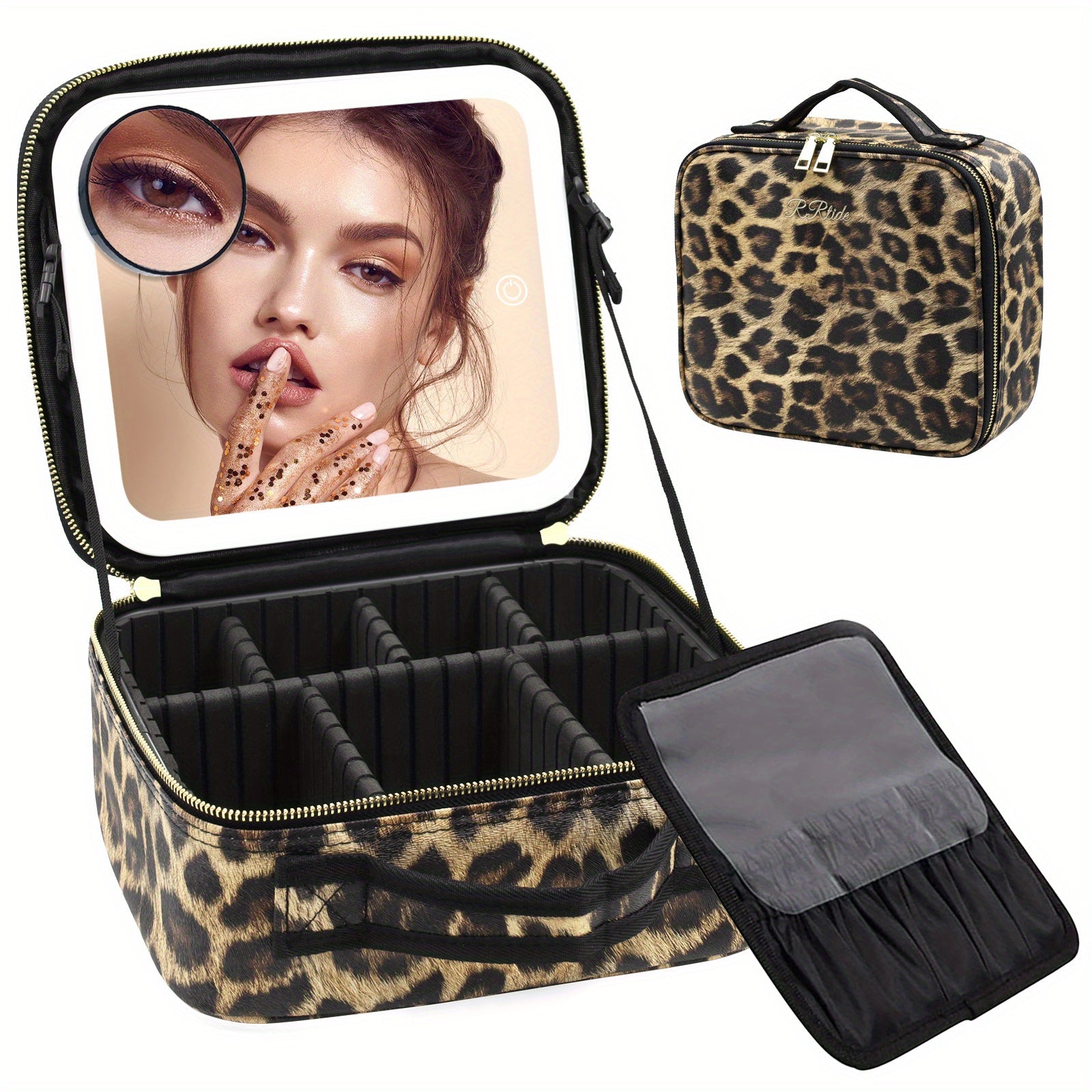 LED Lighted Makeup Train Case with Mirror