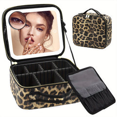 LED Lighted Makeup Train Case with Mirror
