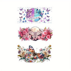 3 Pink Flower Stickers - Nature Decals for Festive Occasions