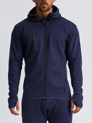 Men's Solid Hooded Zipper Jacket for Spring Autumn