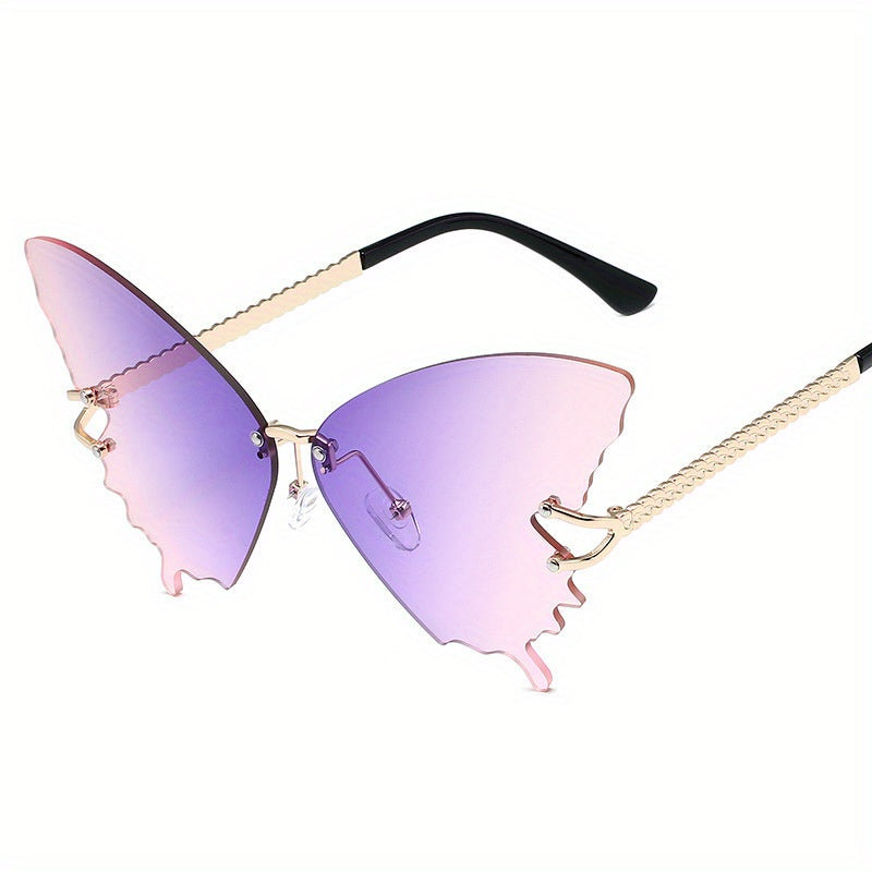 Rimless Butterfly Sunglasses Gradient Lens UV400