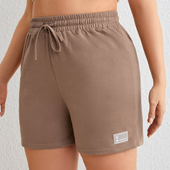  Graphic Print High Rise Elastic Waist Drawstring Comfy Shorts