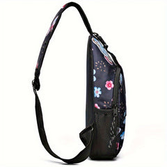 Floral Crossbody Sling Backpack Women Nylon Chest Bag