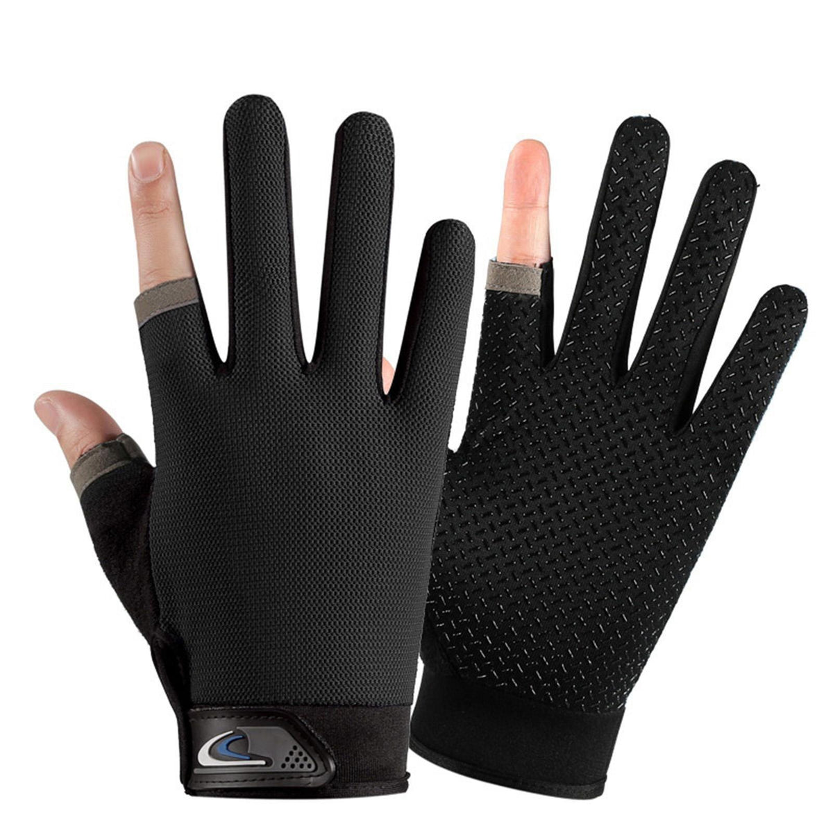 2Pcs Fingerless Fishing Gloves Non-slip Thin Protection