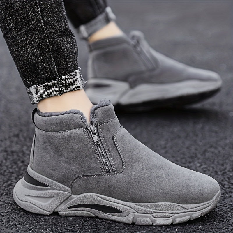 Men's Zipper Boots with Fleece Lining