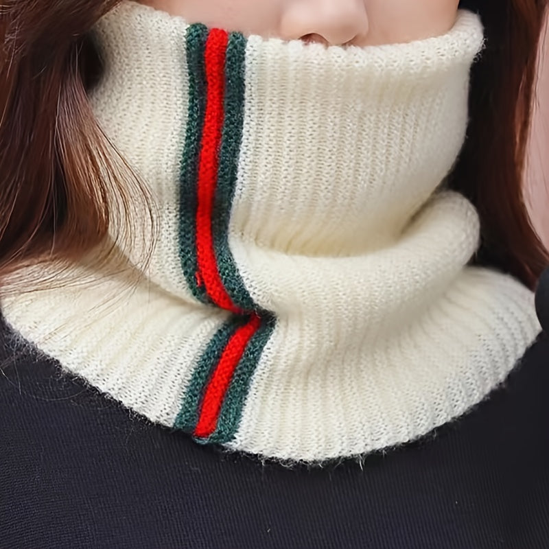 Striped Geometric Infinity Scarf Crochet for Autumn and Winter