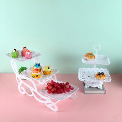 3 Tier Cupcake Stand Dessert Plates Mini Cakes Display Tower