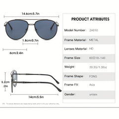Men's Large UV Protection Sunglasses for Travel