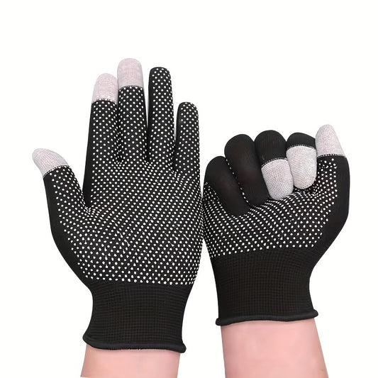 3 Pairs Non Slip Cycling Gloves Touch Screen Protective Perfect For Fishing
