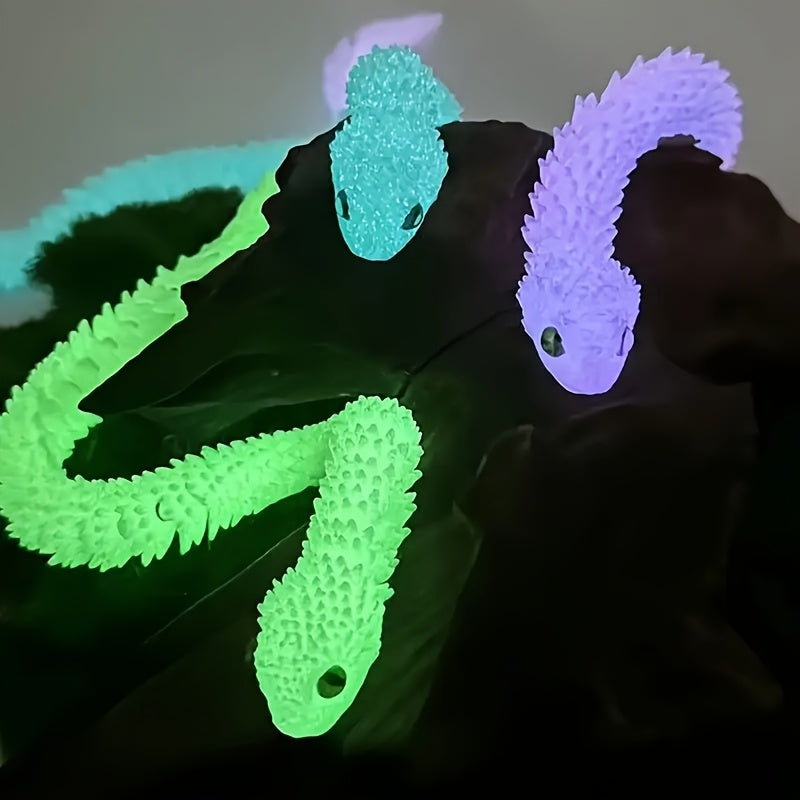 3D Printed Glowing Snake Statue Halloween Christmas Decoration