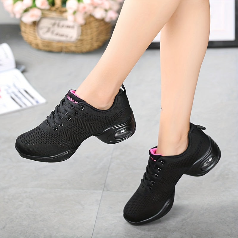 Women's Knitting Dance Shoes Air Cushion Bottom Soft Sole Walking Shoes