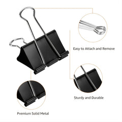 10pcs Assorted Sizes Binder Clips for Office Home School Organization