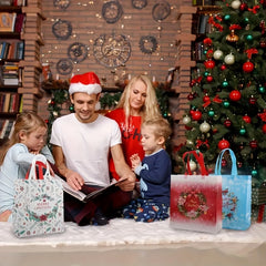 4pcs Oversize Christmas Gift Bags Reusable Tote Bags With Handles