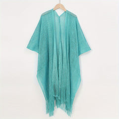 Glitter Tassel Shawl Solid Wrap for Women